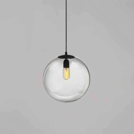 Modern Globe Pendant Light: Simple Glass Fixture For Restaurants Clear / 8