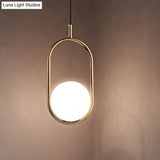 Modern Globe Pendant Light White Glass Black/Gold Hanging Ceiling Lamp For Bedroom Lighting