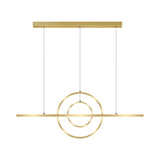 Modern Gold 2-Ring Led Island Pendant Lamp With Warm/White Light - Perfect For Dining Room