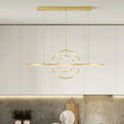 Modern Gold 2-Ring Led Island Pendant Lamp With Warm/White Light - Perfect For Dining Room / Warm
