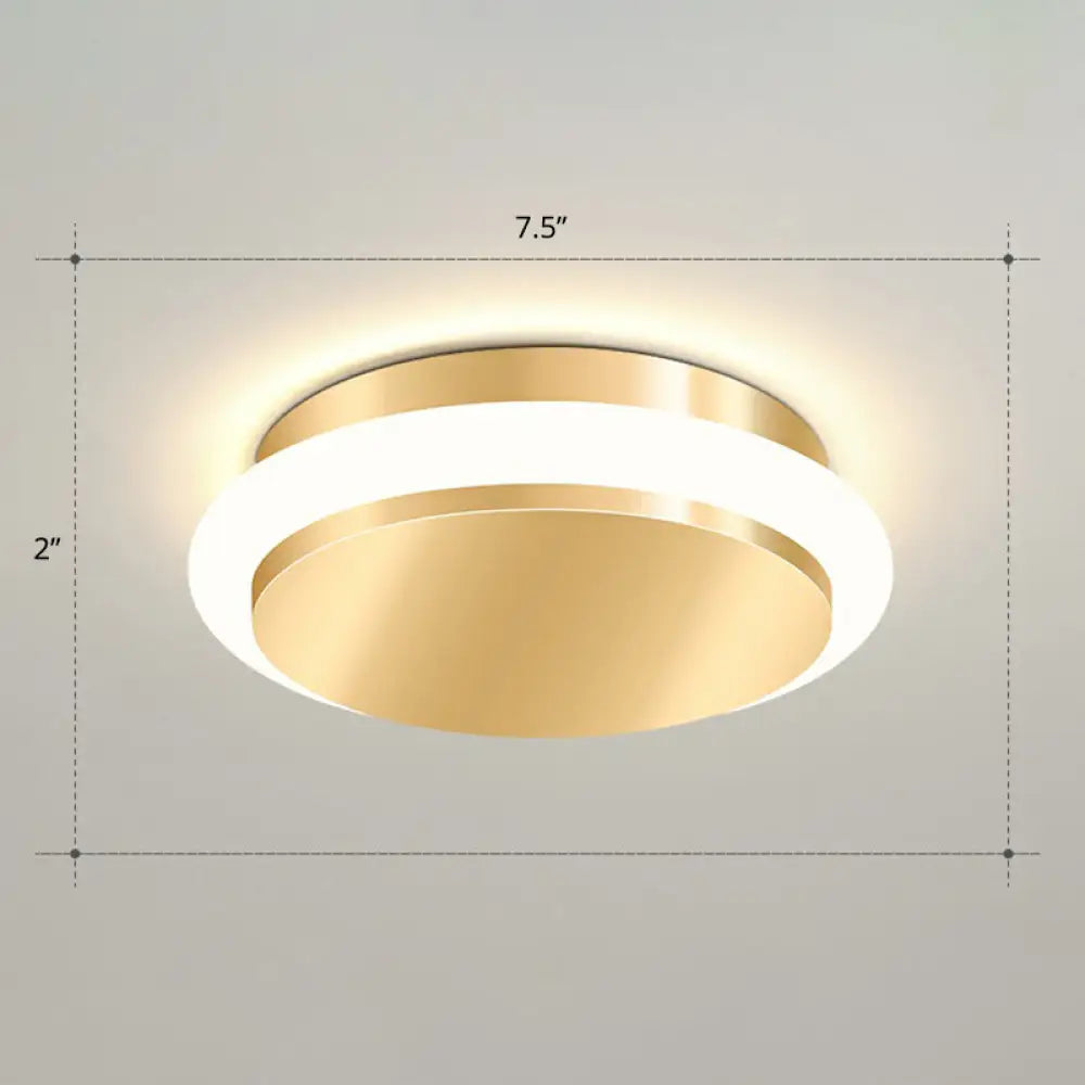 Modern Gold Acrylic Led Ceiling Mount Light - Geometric Foyer Flushmount / Remote Control Stepless