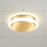 Modern Gold Acrylic Led Ceiling Mount Light - Geometric Foyer Flushmount / Remote Control Stepless