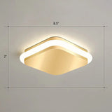 Modern Gold Acrylic Led Ceiling Mount Light - Geometric Foyer Flushmount / Third Gear Square Plate