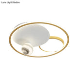 Modern Gold Acrylic Led Flush Mount Ceiling Light With Multiple Circles