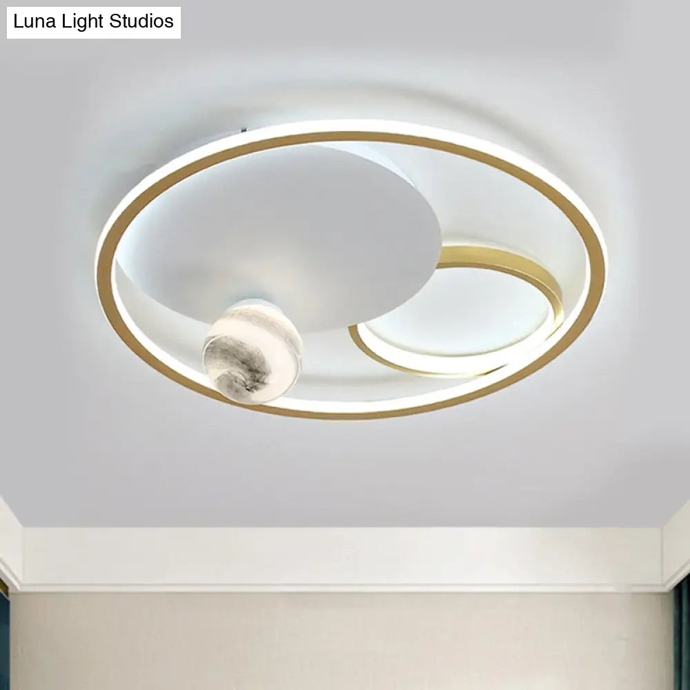 Modern Gold Acrylic Led Flush Mount Ceiling Light With Multiple Circles