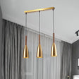 Modern Gold Bullet Pendant Light With 3 Bulbs & Linear Canopy