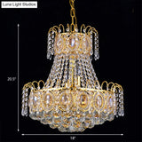 Modern Gold Chandelier Light: Crystal Flared Hanging Ceiling Light With 5 Lights For Living Room