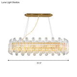 Modern Gold Crystal Led Chandelier - 10 Heads Pendant Light For Living Room
