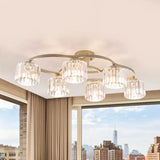Modern Gold Crystal Shade Semi Flush Mount Ceiling Lamp For Dining Room (4/6-Bulb) 6 /