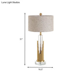 Modern Gold Crystal Table Lamp With Fabric Shade