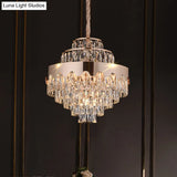 Modern Gold Crystal Tiered Chandelier - 7/12 Lights Dining Room Pendant