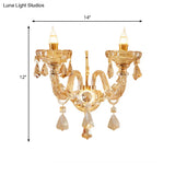Modern Gold Crystal Wall Sconce With Faceted Heads - Elegant Bedroom Flower Lamp