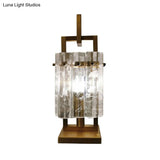 Modern Gold Desk Lamp With Beveled Crystal - Perfect Nightstand Light For Bedroom