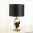 Modern Gold Desk Lamp With Drum Black Fabric Shade - Perfect Bedroom Night Table Light