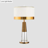 Modern Gold Desk Lamp With Fabric Shade - Ideal For Living Room Or Office
