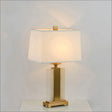 Modern Gold Desk Lamp With Trapezoid Fabric Shade - Bedroom/Table Night Light