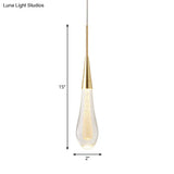 Modern Gold Drop Pendant With Clear Crystal – Stylish 1-Light Ceiling Lamp For Dining Room