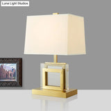 Modern Gold Fabric Pagoda Desk Lamp - Stylish 1-Bulb Night Table Light For Living Room