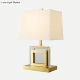 Modern Gold Fabric Pagoda Desk Lamp - Stylish 1-Bulb Night Table Light For Living Room