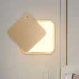 Modern Gold Finish Led Wall Sconce With Rotatable Design - Square Metallic Lighting