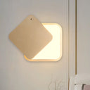 Modern Gold Finish Led Wall Sconce With Rotatable Design - Square Metallic Lighting