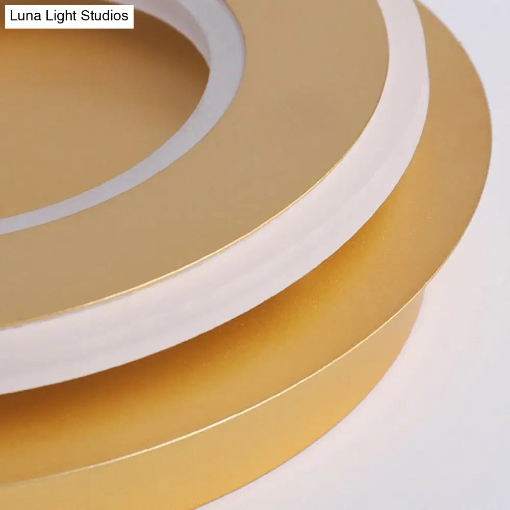 Modern Gold Flushmount Ceiling Light With Warm/White Led - Square Or Round Shape