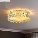 Modern Gold Geometric Crystal Flushmount Ceiling Lamp - Bedroom Lighting