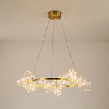 Modern Gold Glass Starry Led Bedroom Chandelier - Orb Ceiling Lamp 15 /