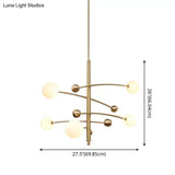 Modern Gold Hanging Chandelier Light With Opal Glass Shade - 5 Ceiling Fixture For Bedroom