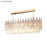 Modern Gold Island Lighting With Crystal Tiers And 10 Lights