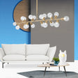 Modern Gold Lattice Glass Island Pendant Ceiling Light - 18 Head Kitchen Fixture