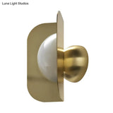 Modern Gold Led Bedroom Sconce Light With Curved Metal Shade