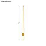 Modern Gold Led Bedside Wall Light Sconce - Minimalist Linear Metal Design (47/57 Width)