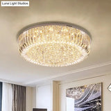 Modern Gold Led Ceiling Light With Prismatic Optical Crystal In Warm/White - 23.5’/31.5’ Wide