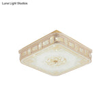 Modern Gold Led Crystal Flush Mount Spotlight - Elegant Flower Pattern Ceiling Light For Living Room
