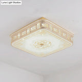 Modern Gold Led Crystal Flush Mount Spotlight - Elegant Flower Pattern Ceiling Light For Living Room