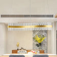 Modern Gold Led Hanging Glass Wavy Chandelier For Kitchen Island - 35.5/47 Wide Third Gear / 35.5
