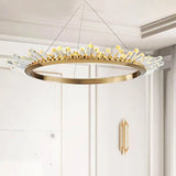 Modern Gold Metal Led Pendant Chandelier For Bedroom - 16/21.5/31.5 Wide / 31.5