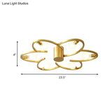 Modern Gold Metallic Flower Semi Flush Mount Ceiling Light With 5/6 - Head For Bedrooms