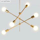 Modern Gold Molecular Chandelier 6-Light Sphere Glass Pendant Light For Living Room