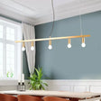 Modern Gold Restaurant Chandelier With 5 Lights - Open Bulbs Ceiling Fixture