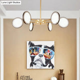 Modern Gold Sputnik Starburst Chandelier - 6/8 Light Hanging Ceiling Fixture With Warm/White