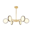 Modern Gold Sputnik Starburst Chandelier - 6/8 Light Hanging Ceiling Fixture With Warm/White