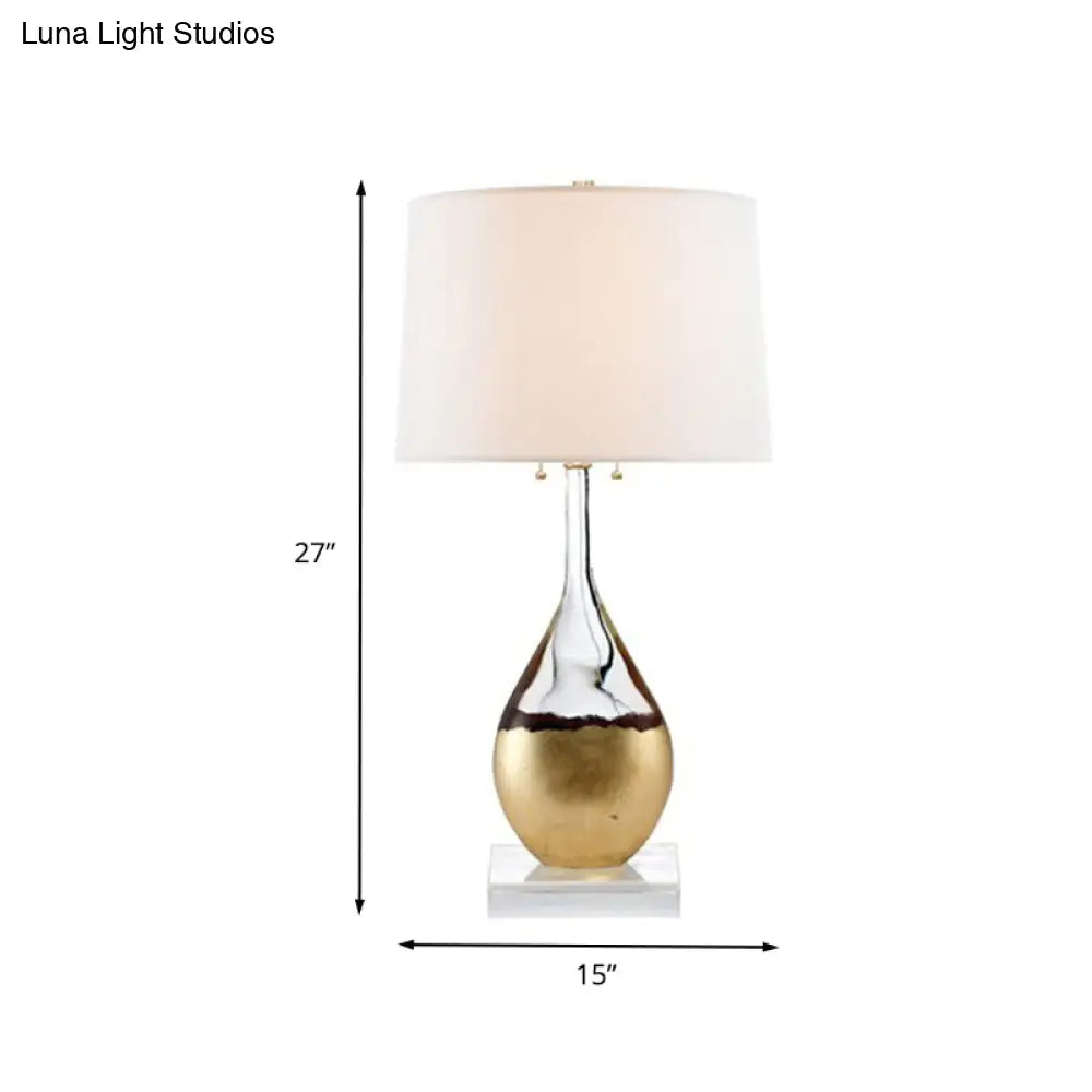 Modern Gold Tapered Drum Task Lighting - 1 Head Reading Book Light For Bedroom