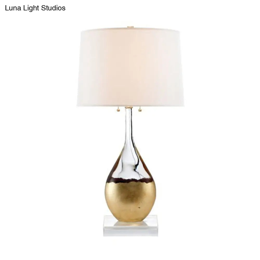 Modern Gold Tapered Drum Task Lighting - 1 Head Reading Book Light For Bedroom