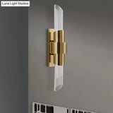 Modern Gold Wall Mount Lamp With Prismatic Crystal Shade For Bedroom