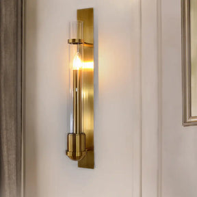 Modern Gold Wall Sconce Light With Clear Glass Shade