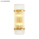 Modern Golden Wall Sconce With Crystal Shade Bedside Mount Light (12/21.5 W)