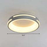 Modern Gray Circle Led Ceiling Light Fixture Warm/White Lighting 18.5/24.5 Wide