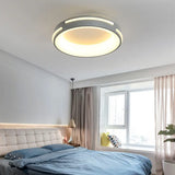 Modern Gray Circle Led Ceiling Light Fixture Warm/White Lighting 18.5’/24.5’ Wide Grey / 18.5’ White